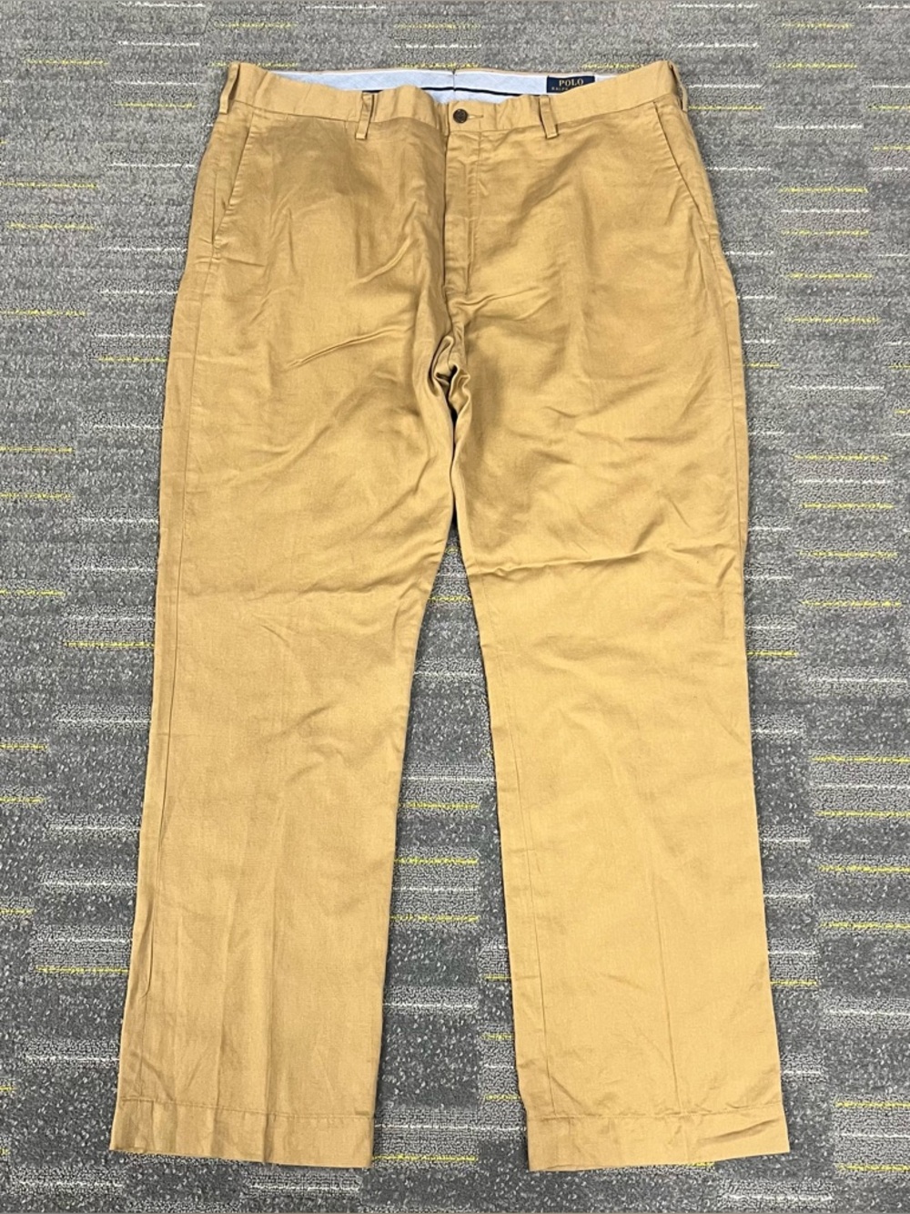 Polo Ralph Lauren Linen Blend Pants Mens 38x32 Beige Tan Classic Chino Preppy